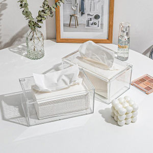 Tissue Box Square Napkin Holder Container Multifunctional Desktop Paper Box Wet Tissue Paper Dispenser Case Tissue Box Holder