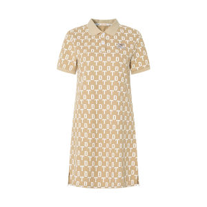 Linear Print POLO Neck Summer Dress