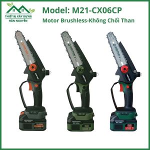 Máy cưa xích pin Dekton 6 inch M21-CX06CP không chổi than màu xanh xám olive