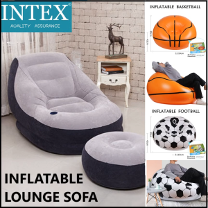 Inflatable Ultra Lounge Chair With Cup Holder And Ottoman leg rest Lightweight Portable / Singapore Seller