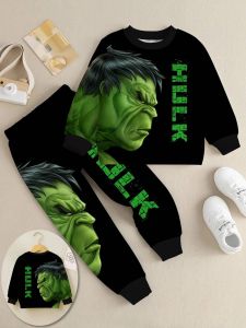 ชุดแขนยาวขายาว ชุดนอน ชุดเที่ยว ลายซุปเปอร์ฮีโร่ขวัญใจ ผ้าลื่นไมรโคร