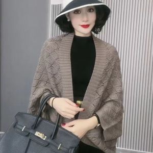 Ladies Open Cardigan Shawl Hollow out Loose Korean Style Outerwear Lazy Sweater Spring Summer Autumn Winter Qipao Coat