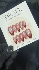 Lizzy Nail 002 | Nailbox Móng Úp Mắt Mèo Hồng | Set 10 Móng Giả Press On Nails Dự Tiệc Đám Cưới Kỷ Yếu