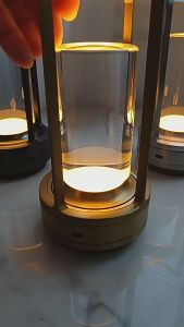 Vimite Rechargeable Metal Table Lamp 3-Colour Touch Control Dimming Living Room Bar Dining Room Decoration Ambient Light Portable Camping Lamp