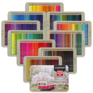 KALOUR 300pcs Colors Pencil Professional Oily Colored Pencils Coloured Pencils set School Beginners painting Art Supplies