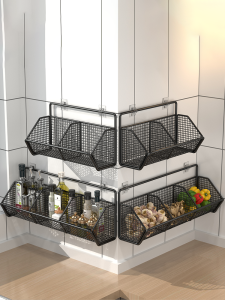 MINGZHIYIFAN | Wall-mounted No Drilling Garlic Ginger Organizer