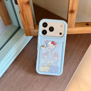 Sanrio | Sanrio Hello Kitty Soft Large Capacity Pocket Phone Case For iPhone 16 15 14 13 17 Pro Max Silicone Wallet Box Shockproof Cover