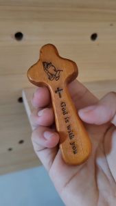 Jesus Loves you Wood Cross Holding Cross Comfort Cross Praying Cross Christening Souvenir Holy Land