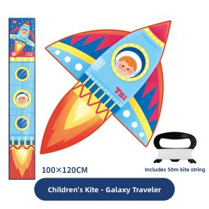 TOI Cartoon Kite Easy to Fly Beginner Childrens Outdoor Toy for Girls 3-7 Years Old 2022 New Model Wind-Up Kites for Kids