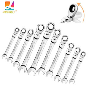 Flex-head Ratcheting Wrench Set1Pcs Metric 6-24mm Chrome Vanadium Steel Universal Spanners for Car Repair Hand Tools