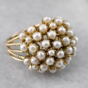 Huitan Special Women Ring White/purple Imitation Pearl Fashion Gold Color Party Accessories for Lady Gorgeous Wedding Jewelry