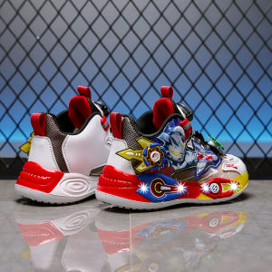 KUOBURENSHENG | New Boys Light-up Rotating Button Anti-slip Breathable Shoes