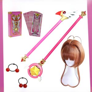 Magic Card Young Adult Cardcaptor Sakura Cos Bird Head Stick Dream Star Magic Wand Headdress Wig Array the Clow Costume