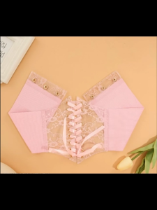 เข็มขัดรัดเอวลูกไม้ คอร์เซ็ทแฟชั่น แบบผูกเชือก ยืดหยุ่นได้ เข็มขัดผู้หญิง