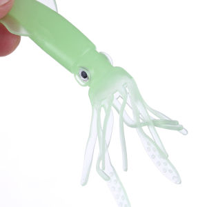5pcs/lot Glow in The Dark Luminous Rubber Octopus Artificial Soft Bait Squid Fishing Trolling Leurre Fishing Tackle Accessories