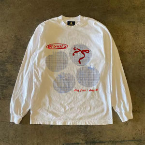 เสื้อยืดคู่รักแขนยาวผ้าฝ้ายแท้ 310 ทรงหลวม คอกลม สำหรับผู้ชายและผู้หญิง แฟชั่นลำลอง ฤดูใบไม้ร่วง 2024