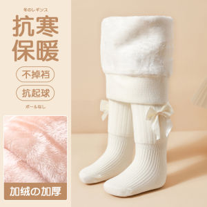 Thickened Fleece Childrens Leggings Autumn Winter Style Baby Girls Pantyhose One-Piece Suit Warm Casual Tights for Kids