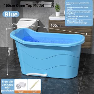 Large Size Adult Plastic Bath Tub Thickened Bath Bucket Home Use Full Body Bathing Tool Japanese Style Bath Barrel without Cover