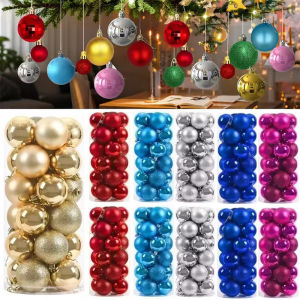 24Pcs Christmas Ball Christmas Tree Pendant Ornaments / Shatterproof Xmas Tree Hanging Ball / Big Xmas Balls Ornaments / for Home Party New Year Navidad Gifts Accessories