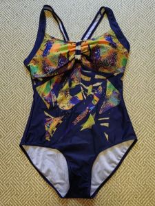 Professional Womens Swimming Suit Tight One-Piece Triangle Design Slimming High-End Print Single Layer with Chest Pad Gathered