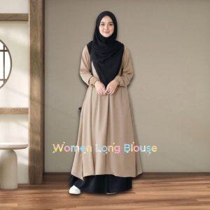 Modern Tunic Long Blouse Exclusive Iromless Italian Cey Crepe Viral Trending Soft Fabric Baju Perempuan Muslimah Wear
