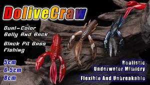 MEREDITH | MEREDITH Dolive Craw Fishing Lures 50mm 65mm 80mm Craws Shrimp Soft Lure Fishing Bait Wobblers Bass Lures Soft Silicone