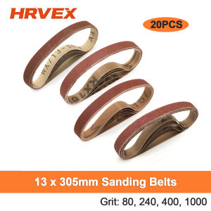 20PCS 13 x 305mm Knife Sharpener Sanding Belt Kit Aluminum Oxide Sandpaper Set 1/2" x 12" P80 240 400 1000 for Work Sharp