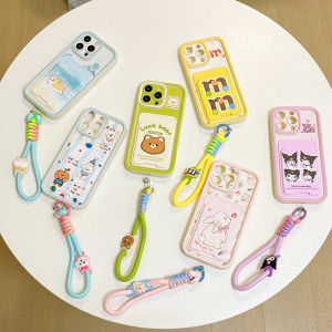 LIFEBELLE Casing for Vivo Y03 Y18 Y18s CaseFashion cute Cartoon animals Pattern Antiskid Case with Card Slots and Hand Strap Girls Phone Back Casing Cover