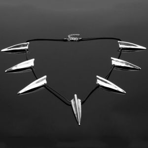 Movie Television Peripheral Animal BlackPanther Cosplay Claw Pendant Black Silver Punk Necklace Wakanda 1:1 Prop Trend Jewelry