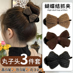 Knitted Butterfly Knot Hair Accessories for Women Bun Hair Clips Autumn Winter New Style Fixed Claw Clip Hair Cards
