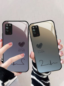Applicable to Honor X10 Phone Case Honor New Arrival X10max Huawei Protective Case X20 Couple Text Love ECG Anti-Fall Trendy Brand Non Slip Ins Wind Glass Soft Edge Fancy Shell Fashion