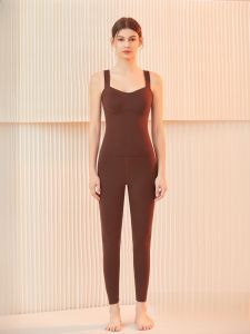 Miiow | Warm Fleece Lined Vest Underwear Womens Base Layer Top With Chest Pad Autumn Winter New Arrival Anti-static Pure Color Polyester Fiber