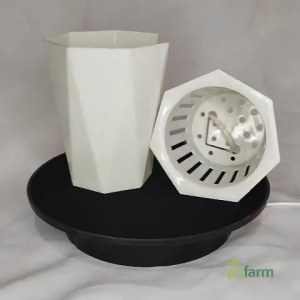 Self Watering Pot Heptagon Putih Tanaman Hias Minimalis Meja Kafe termurah