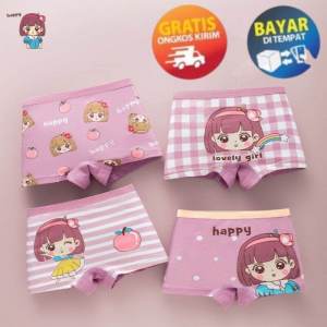 Celana Dalam Boxer Anak Perempuan 2-10 Tahun Katun Murni Versi Fashion