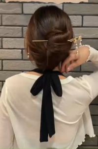 [15cm] Trâm cài tóc tua rua bằng kim loại trâm búi tóc cổ trang đính hạt phụ kiện mặt hoa Trung Quốc