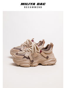 New 2025 Shouguo Dad Shoes Womens Casual Sport Sneakers Lightweight Double Color Thick Bottom Leisure Fashion Shoes