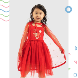 Đầm tutu đỏ cho bé gái 2-7T Mini Mango hai dây váy voan in nhũ đầm giáng sinh noel lễ tết cho bé váy đầm bé gái xuất dư