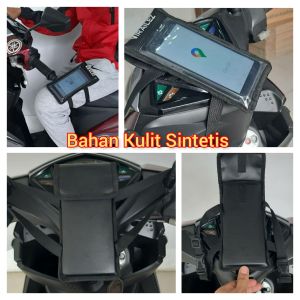 holder hp motor waterproof anti air tas hp motor kulit sintetis holder gps suport touchscreen