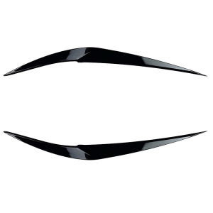 1Pair Car Headlight Evil Eyebrows Cover For BMW X1 F48 18i 18d 20i 20d 25i 2016-2020 Headlamp Eyelid Sticker Glossy Black Trim