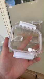 Toples Segi kristal bening kedap udara + klip seal UK 1.4 liter (TSP)