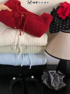 Womens Knitted Sweater Cardigan Loose Fit round Neck Casual Outerwear Fashionable Tassel Detail Commute Style Spring Season