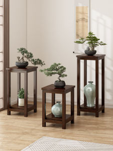 New Chinese Style Bamboo Wood Flower Stand Indoor Balcony Plant Pot Rack Floor-Mounted Multi-Functional Home Furniture