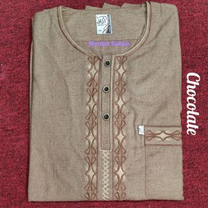Exclusive Jubah Cotton Lelaki Ikaf Sulam Lengan Pendek