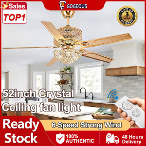 GORGEOUS Crystal Ceiling Fan with Light & Remote Control
