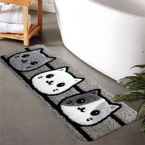VIKAMA Cute and Adorable Cat Rug: Non-Slip Noise-Reducing Rug for Bedroom Entrances Bed Sides Laundry Rooms and Home Decor