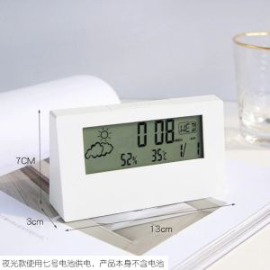 Multifunction Thermometer Thermo-Hygrometer with LED Temperature Humidity Meter Electronic Alarm Clock Weather Station for Home