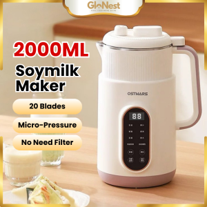 2000ml Soymilk Breaking Machine 20 Blades Micro Pressure Heating Multifunction Blender No Filter Automatic Soya Maker