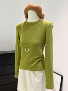 Slim Fit Long Sleeve round Neck Solid Color Base Layer Shirt Casual Inner Wear T-Shirt for Women Fall Season New Style Korean Style