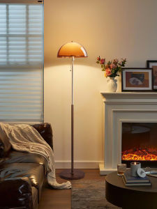 NSWR | Mid-Century Walnut Wood Style Floor Lamp