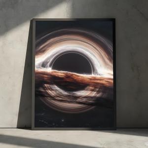 Cool Black Hole Painting Calligraphy Cotton Canvas Wall Art Poster - Aesthetic Painting for Living Room Bedroom Home Decor